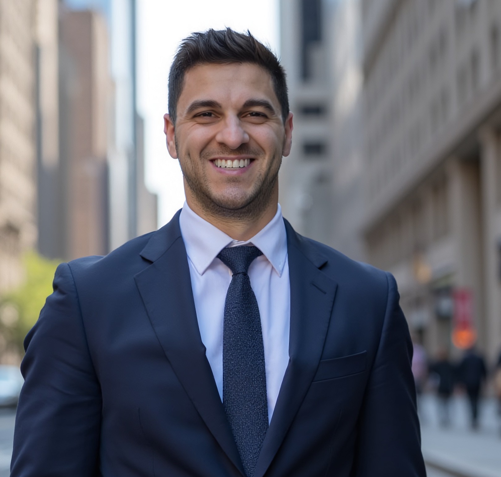 Nick, founder of MEZZO, in a city setting